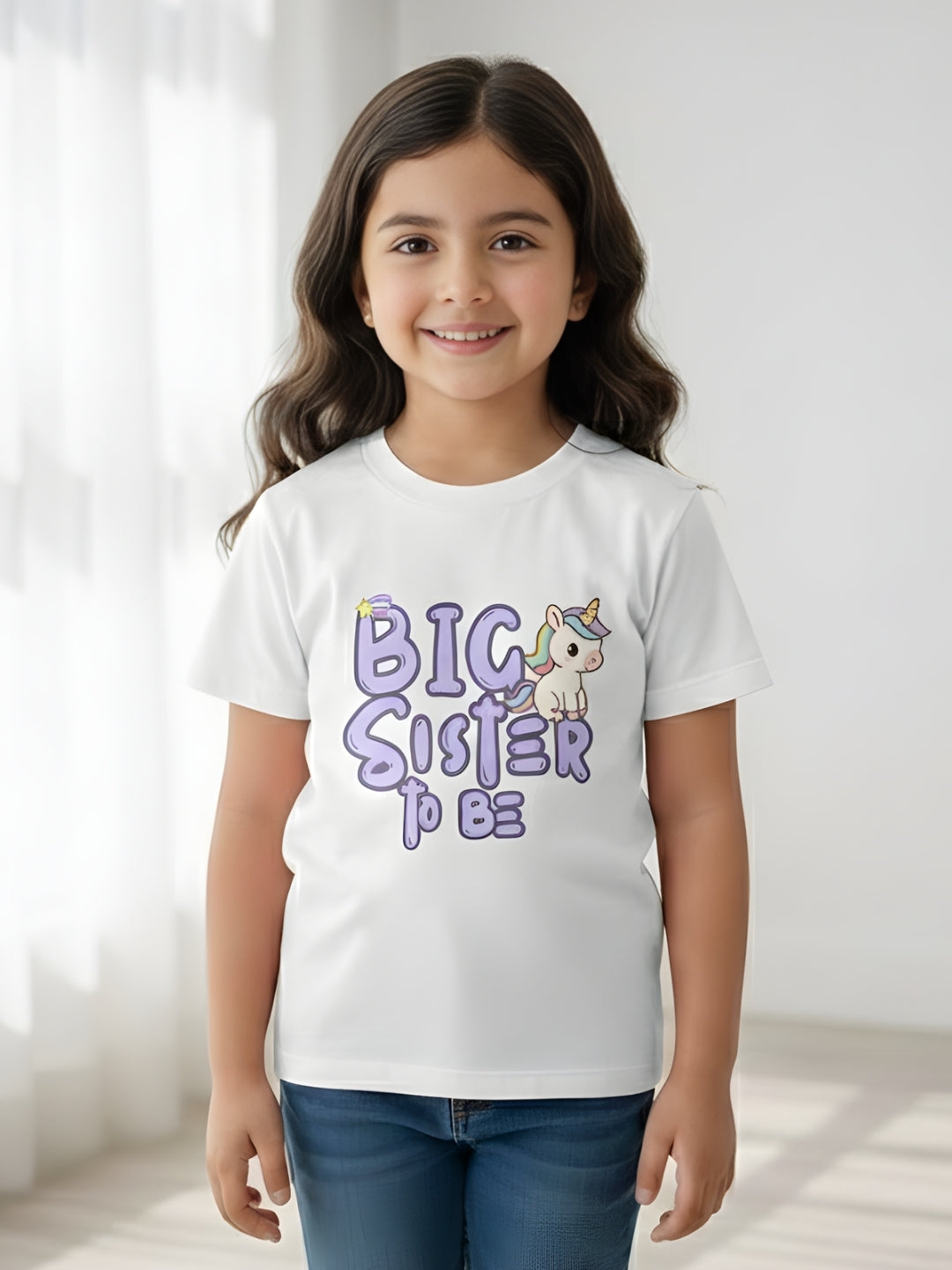 Big Sister To Be Unicorn Kids Cotton T-shirt 🦄