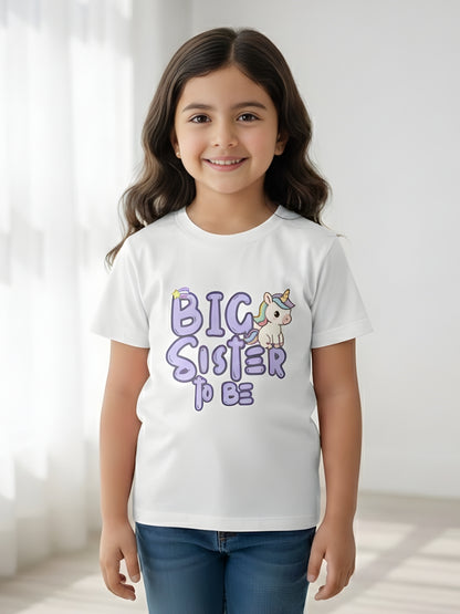 Big Sister To Be Unicorn Kids Cotton T-shirt 🦄