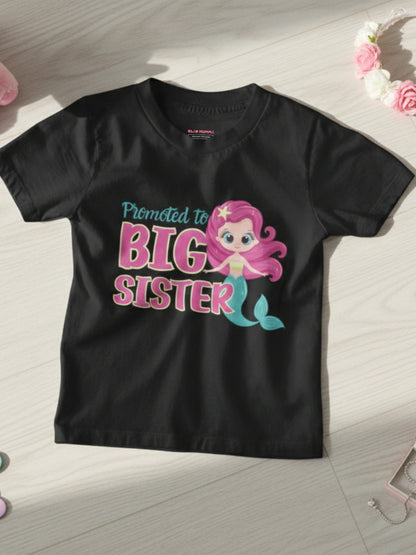 Promoted to Big Sister Mermaid Kids Cotton T-shirt