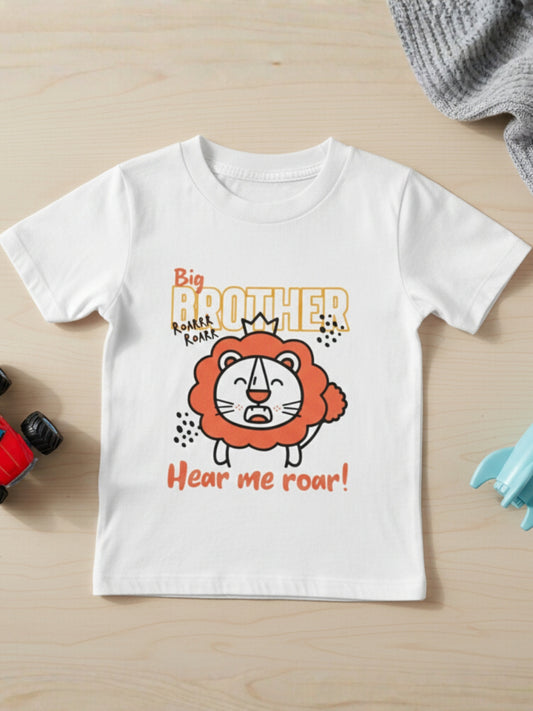 Big Brother Kids Cotton T-Shirt: Lion Design