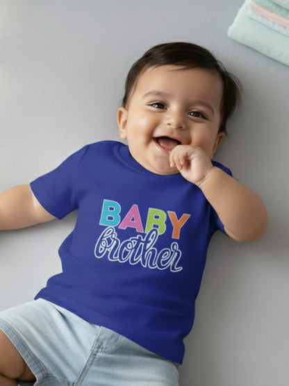 Baby Brother Typography Cotton T-Shirt for Kids