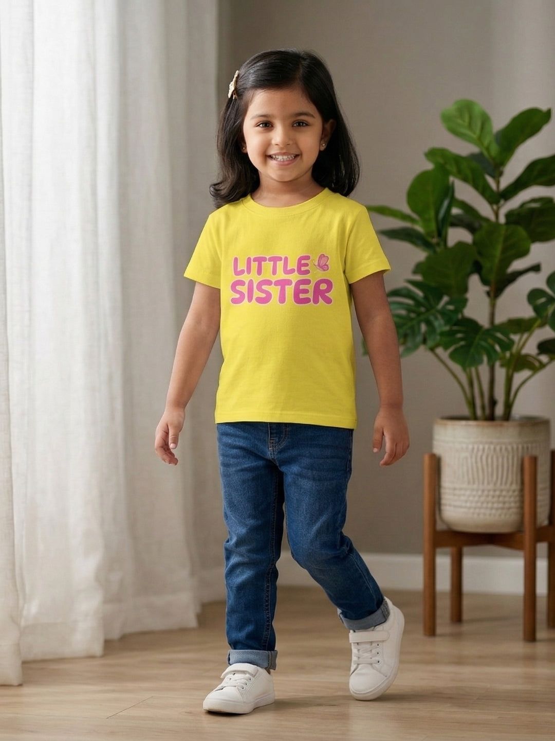 Little Sister Butterfly Kids Cotton T-shirt