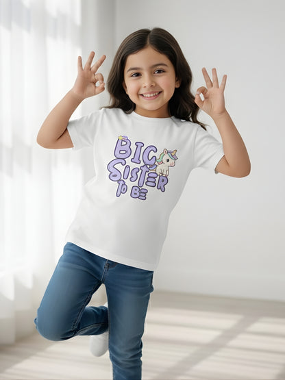 Big Sister To Be Unicorn Kids Cotton T-shirt 🦄