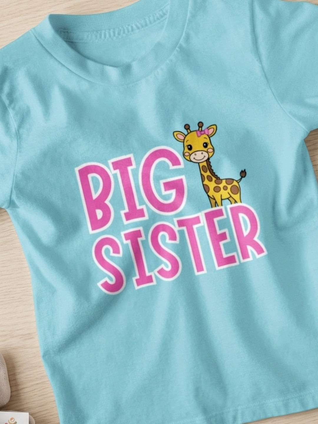Big Sister Giraffe Print Kids T-shirt