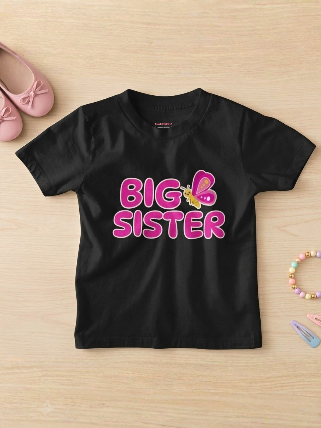 Big Sister Butterfly Kids Cotton T-shirt