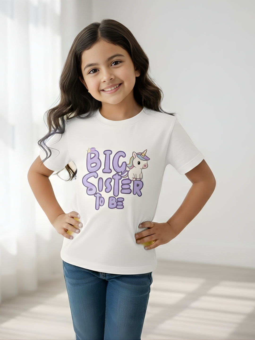 Big Sister To Be Unicorn Kids Cotton T-shirt 🦄