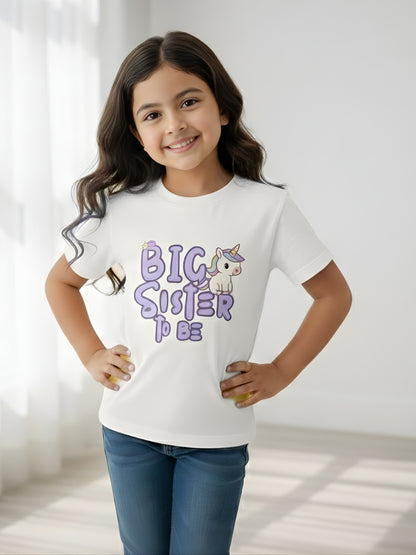 Big Sister To Be Unicorn Kids Cotton T-shirt 🦄