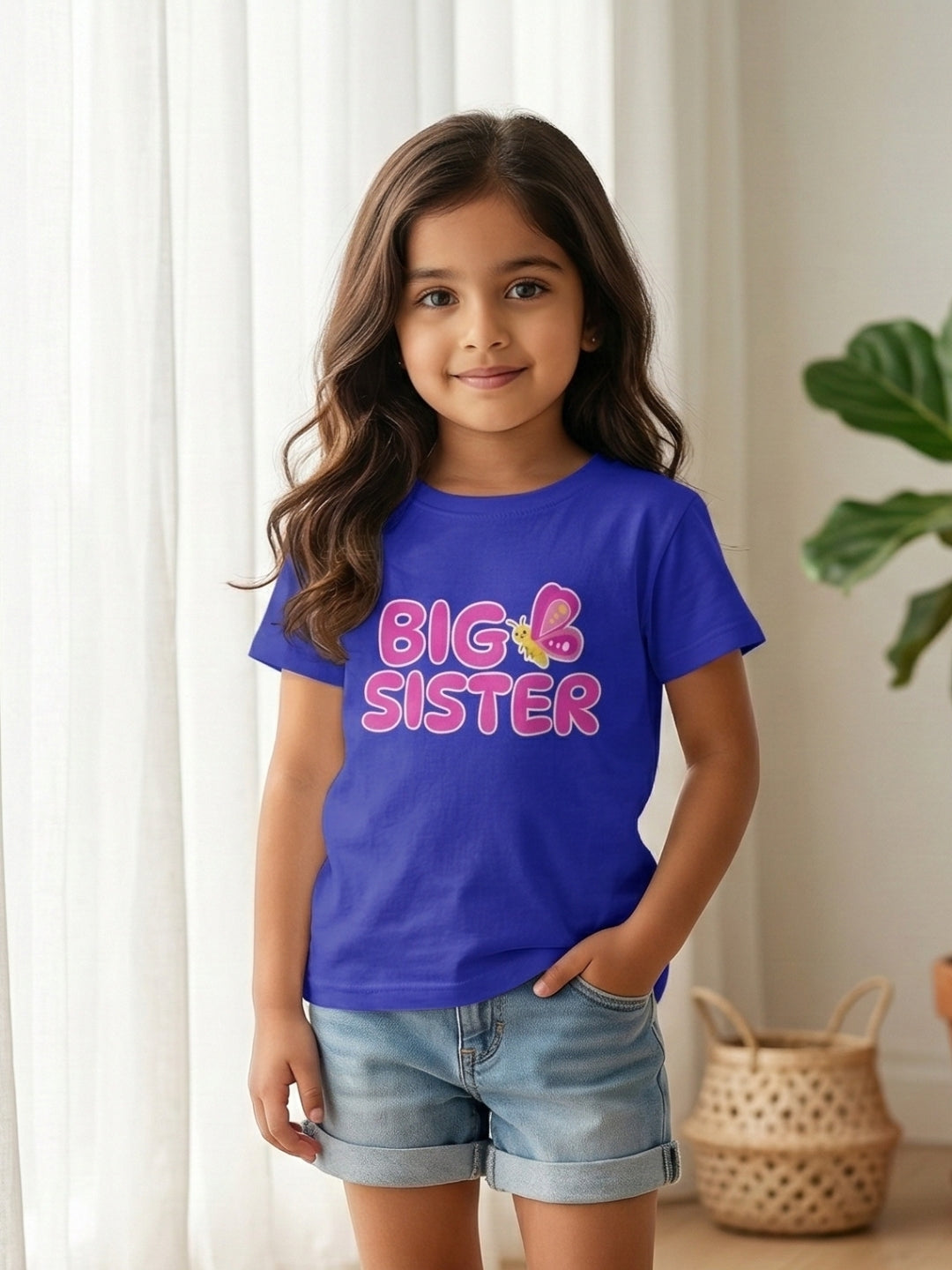 Big Sister Butterfly Kids Cotton T-shirt