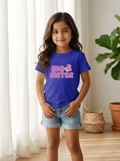 Big Sister Butterfly Kids Cotton T-shirt