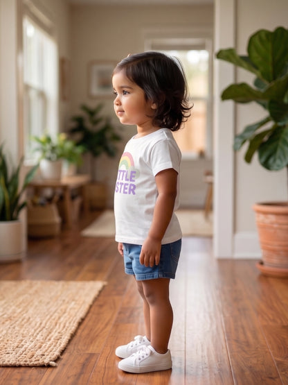 Little Sister Rainbow T-Shirt for Kids