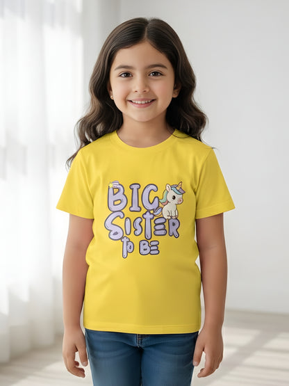 Big Sister To Be Unicorn Kids Cotton T-shirt 🦄
