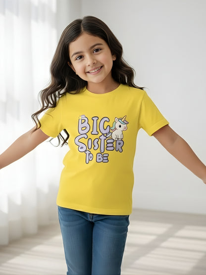 Big Sister To Be Unicorn Kids Cotton T-shirt 🦄