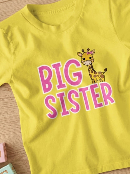 Big Sister Giraffe Print Kids T-shirt