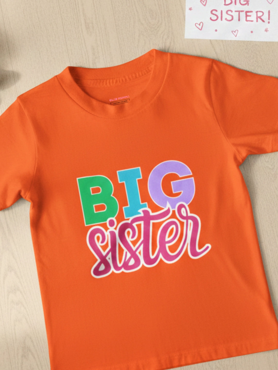 Big Sister Typography Cotton T-Shirt for Kids