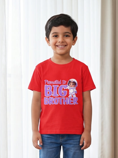 Promoted to Big Brother Astronaut Cotton T-Shirt for Kids