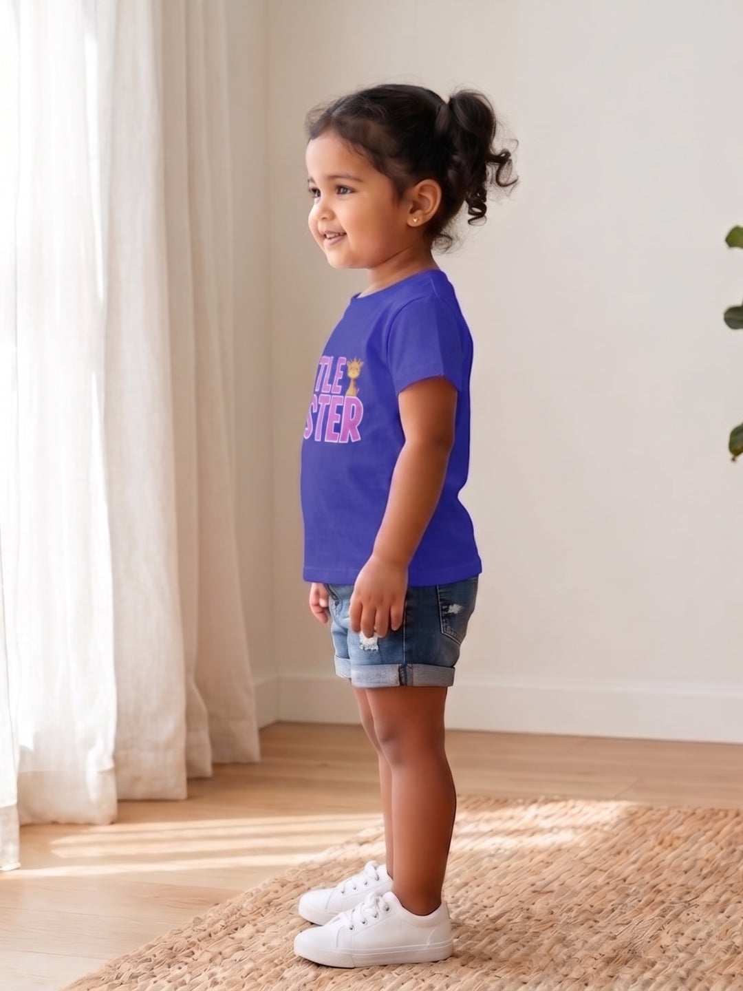 Little Sister Giraffe Print Kids T-shirt
