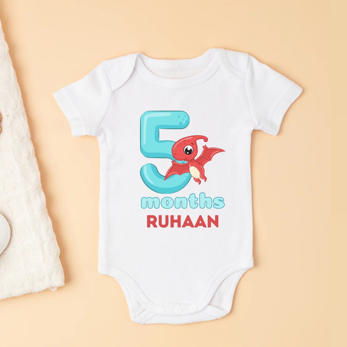 Monthly Birthday Dino Customised Baby Onesies