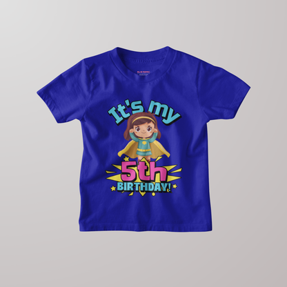 It's My 5th Birthday Supergirl Kids Cotton T-Shirt