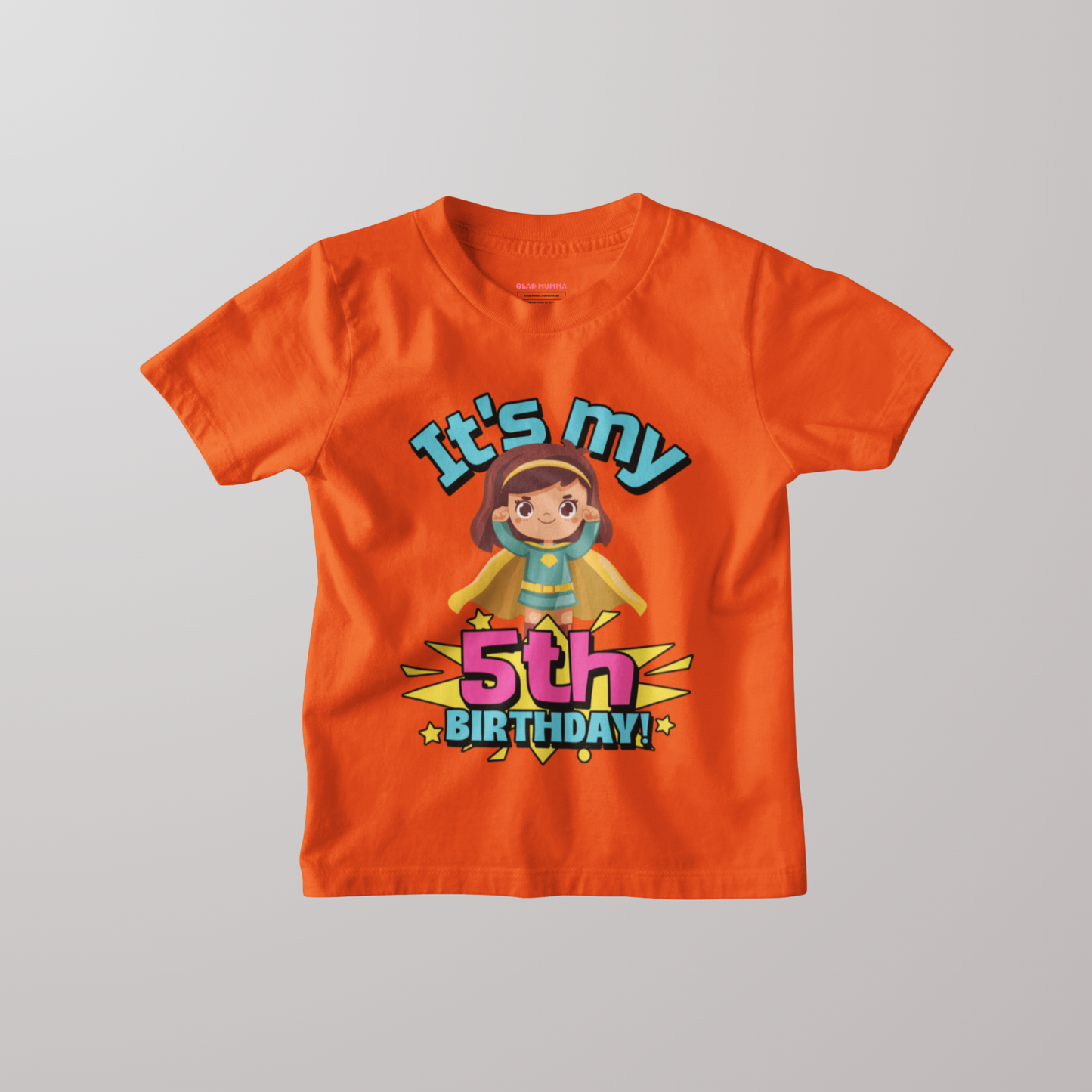 It's My 5th Birthday Supergirl Kids Cotton T-Shirt
