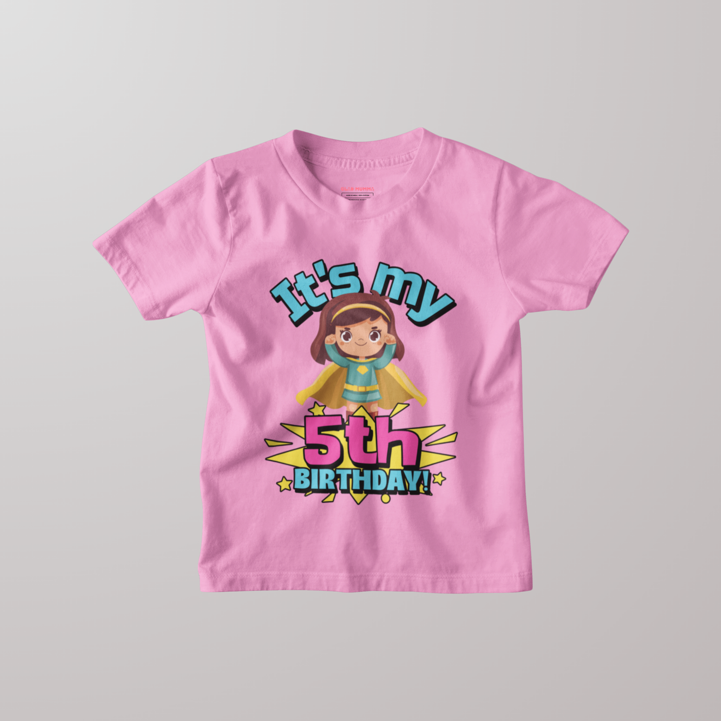 It's My 5th Birthday Supergirl Kids Cotton T-Shirt