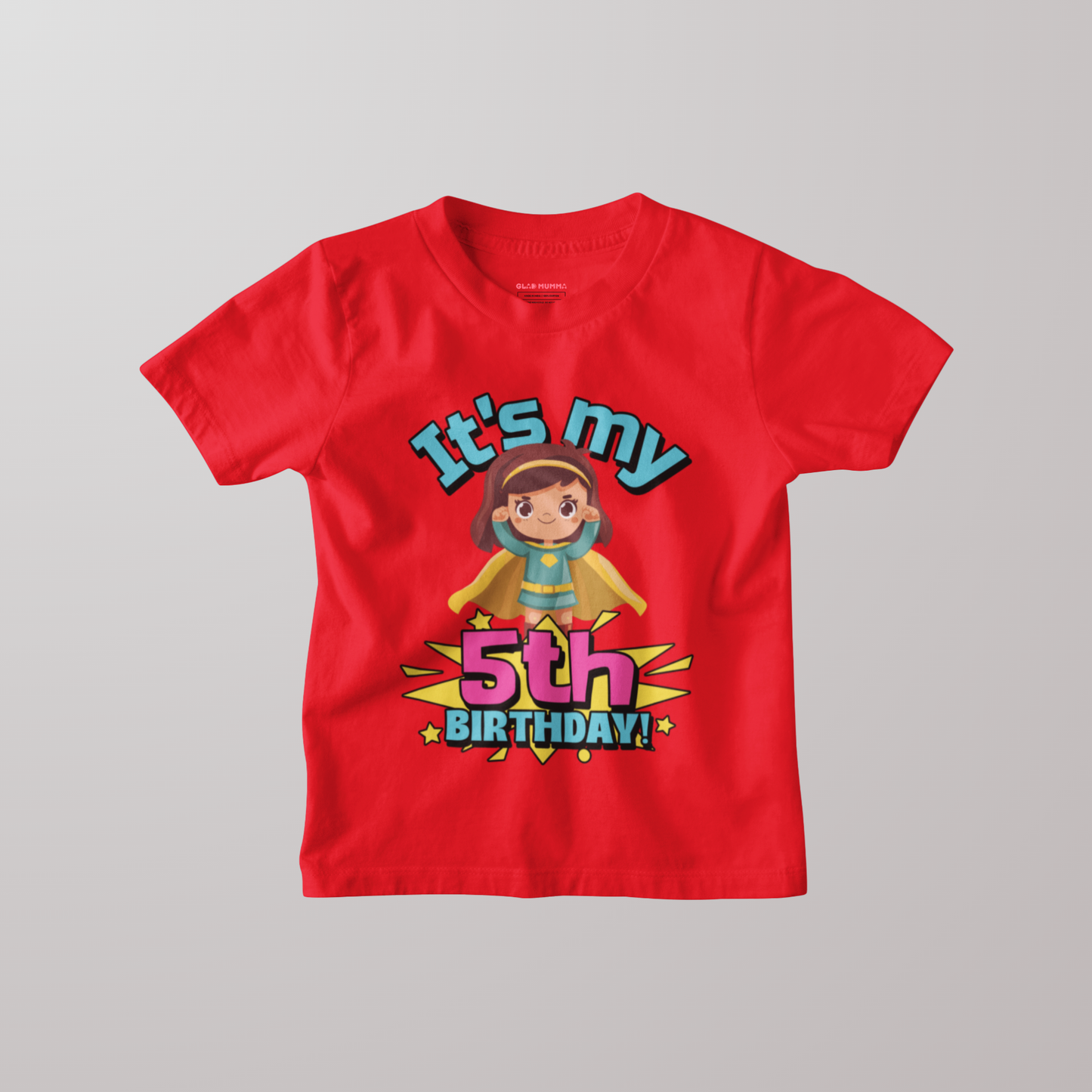 It's My 5th Birthday Supergirl Kids Cotton T-Shirt