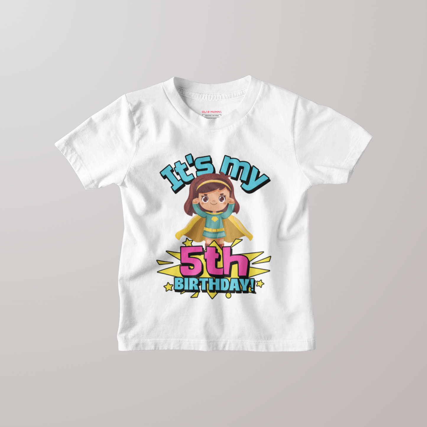 It's My 5th Birthday Supergirl Kids Cotton T-Shirt