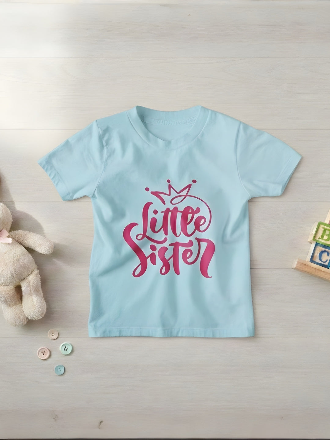 Little Sister Crown Kids Cotton T-Shirt