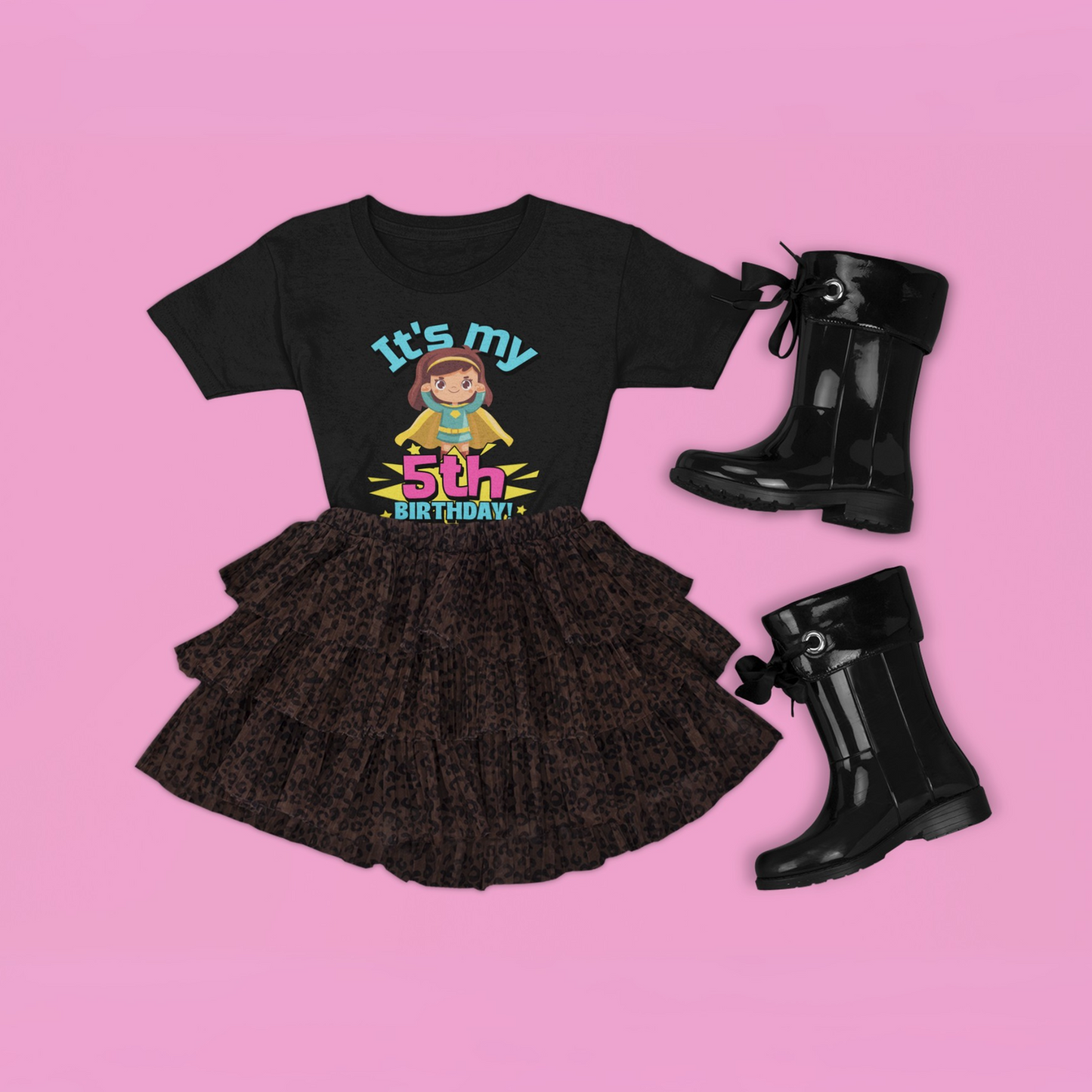 It's My 5th Birthday Supergirl Kids Cotton T-Shirt