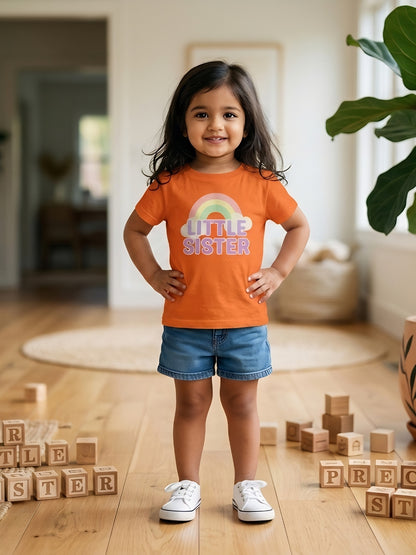 Little Sister Rainbow T-Shirt for Kids