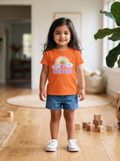 Little Sister Rainbow T-Shirt for Kids