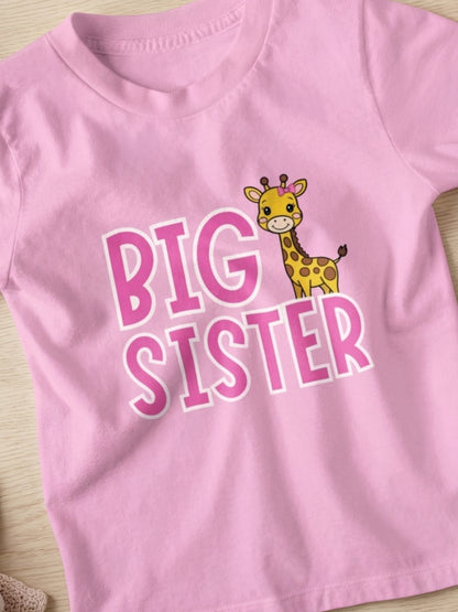 Big Sister Giraffe Print Kids T-shirt