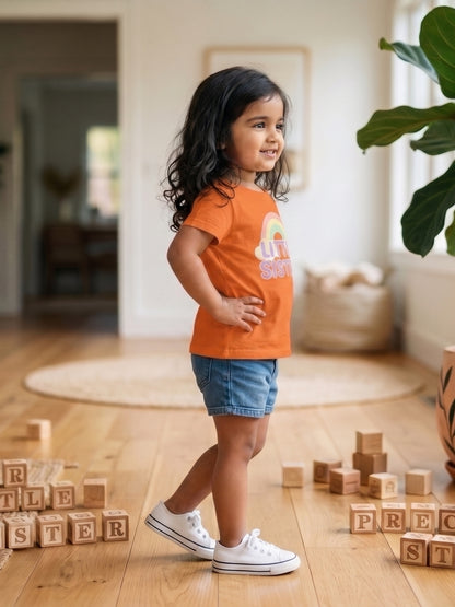 Little Sister Rainbow T-Shirt for Kids