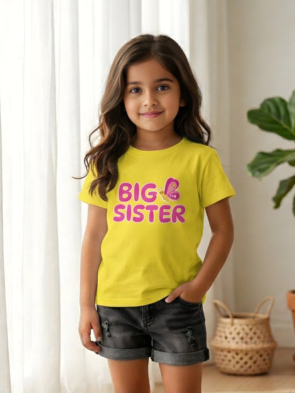 Big Sister Butterfly Kids Cotton T-shirt
