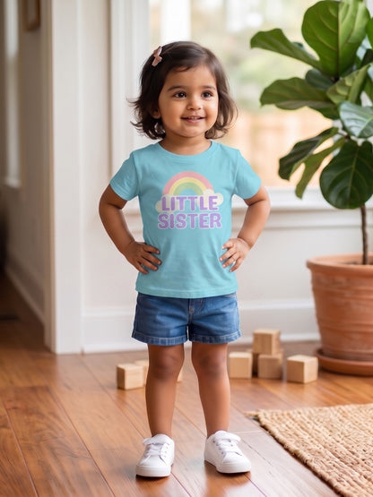 Little Sister Rainbow T-Shirt for Kids
