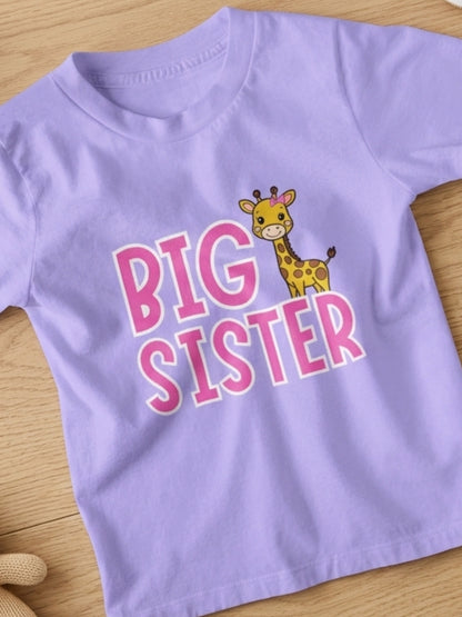 Big Sister Giraffe Print Kids T-shirt