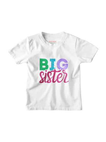 Big Sister Typography Cotton T-Shirt for Kids