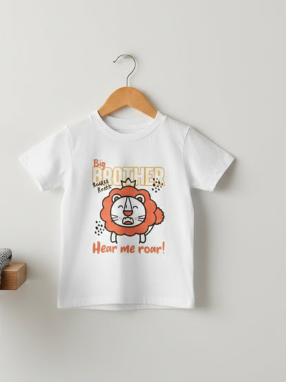 Big Brother Kids Cotton T-Shirt: Lion Design