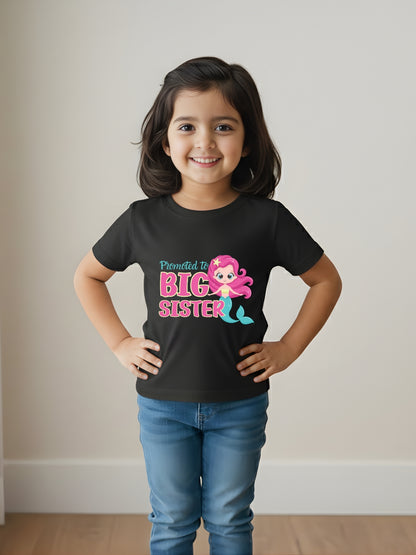 Promoted to Big Sister Mermaid Kids Cotton T-shirt