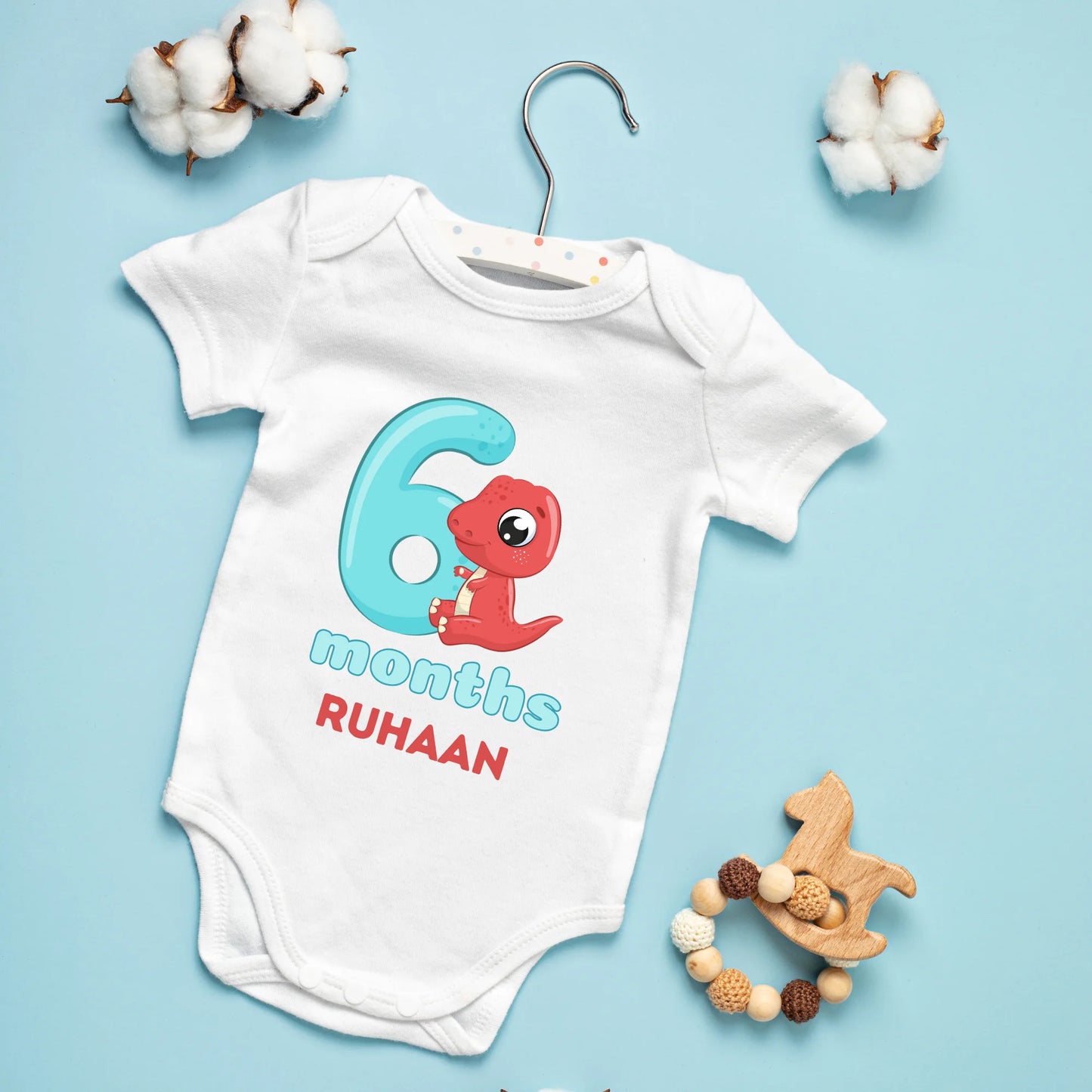 Monthly Birthday Dino Customised Baby Onesies