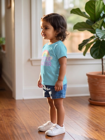 Little Sister Rainbow T-Shirt for Kids