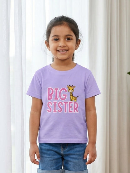 Big Sister Giraffe Print Kids T-shirt