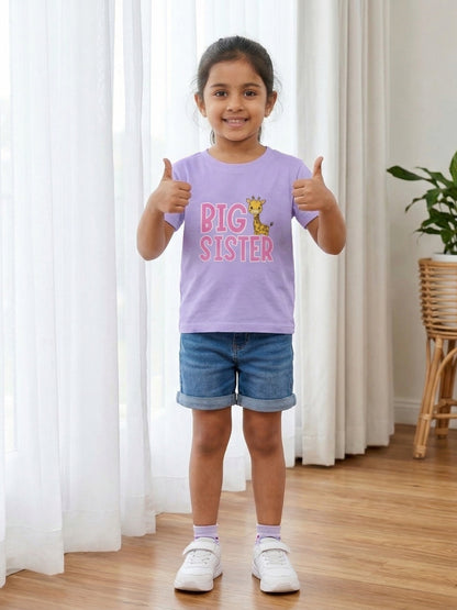 Big Sister Giraffe Print Kids T-shirt