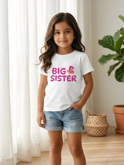 Big Sister Butterfly Kids Cotton T-shirt