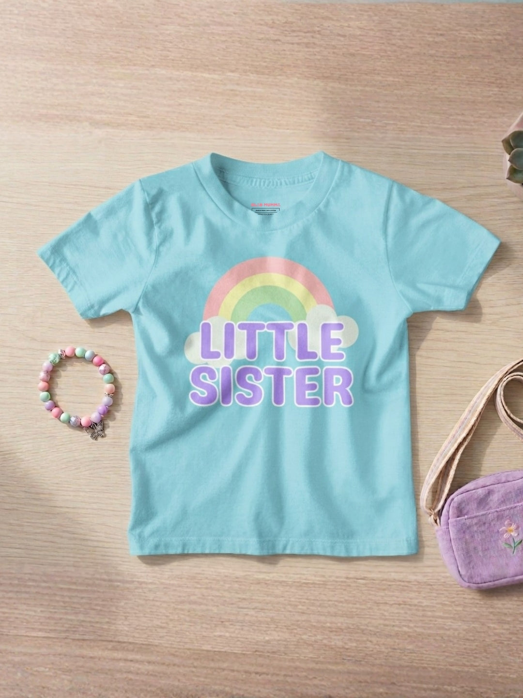 Little Sister Rainbow T-Shirt for Kids