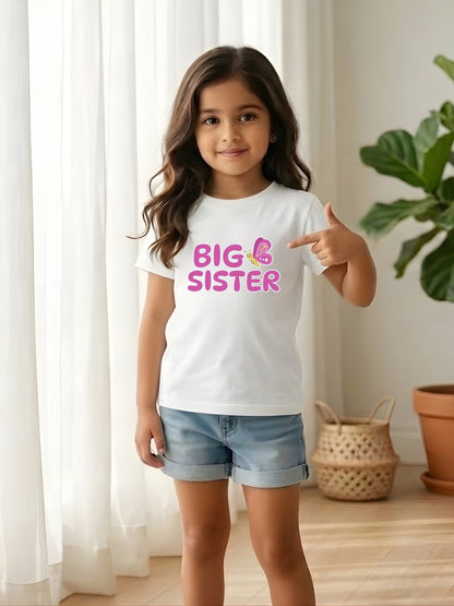 Big Sister Butterfly Kids Cotton T-shirt