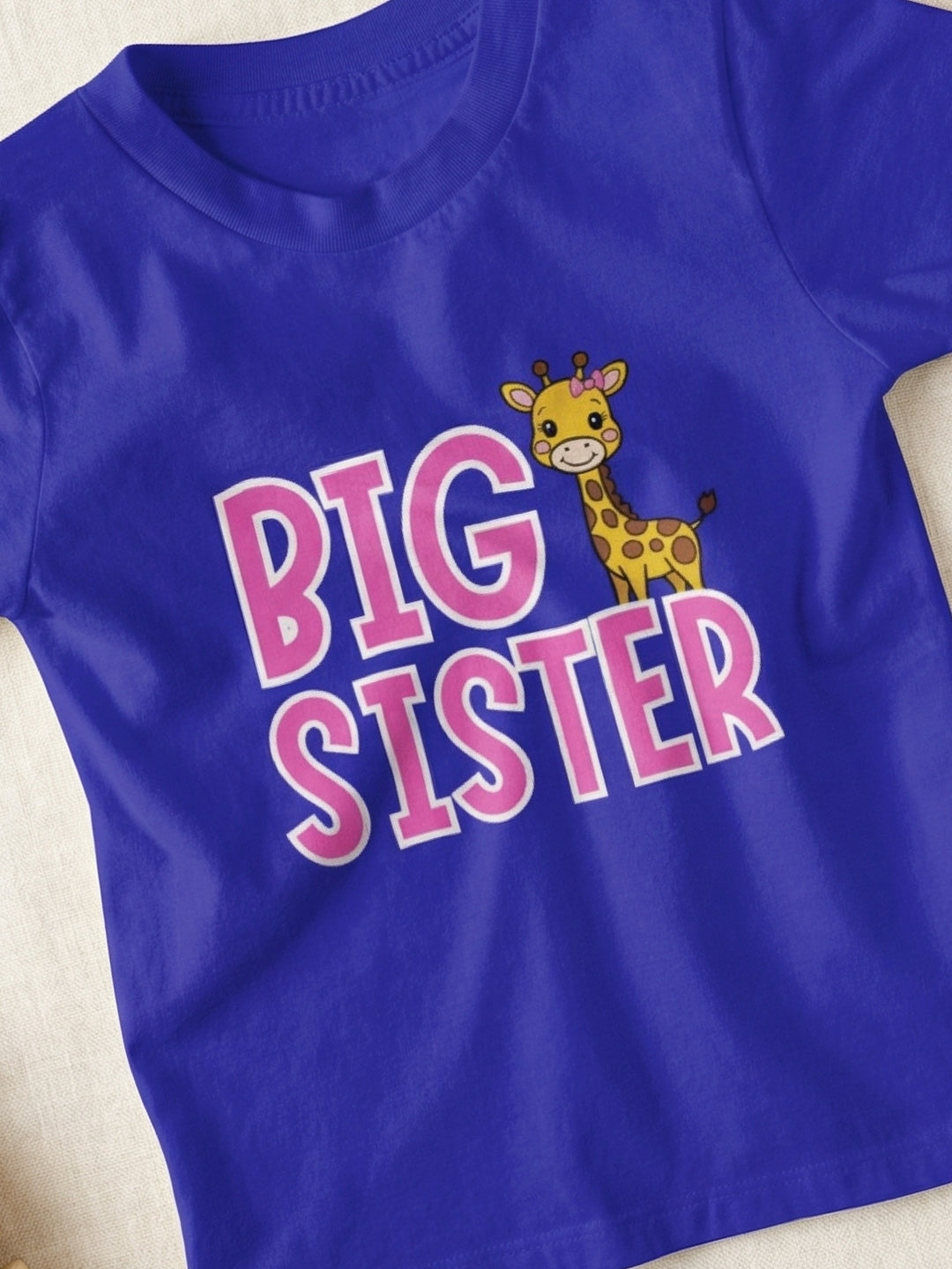 Big Sister Giraffe Print Kids T-shirt