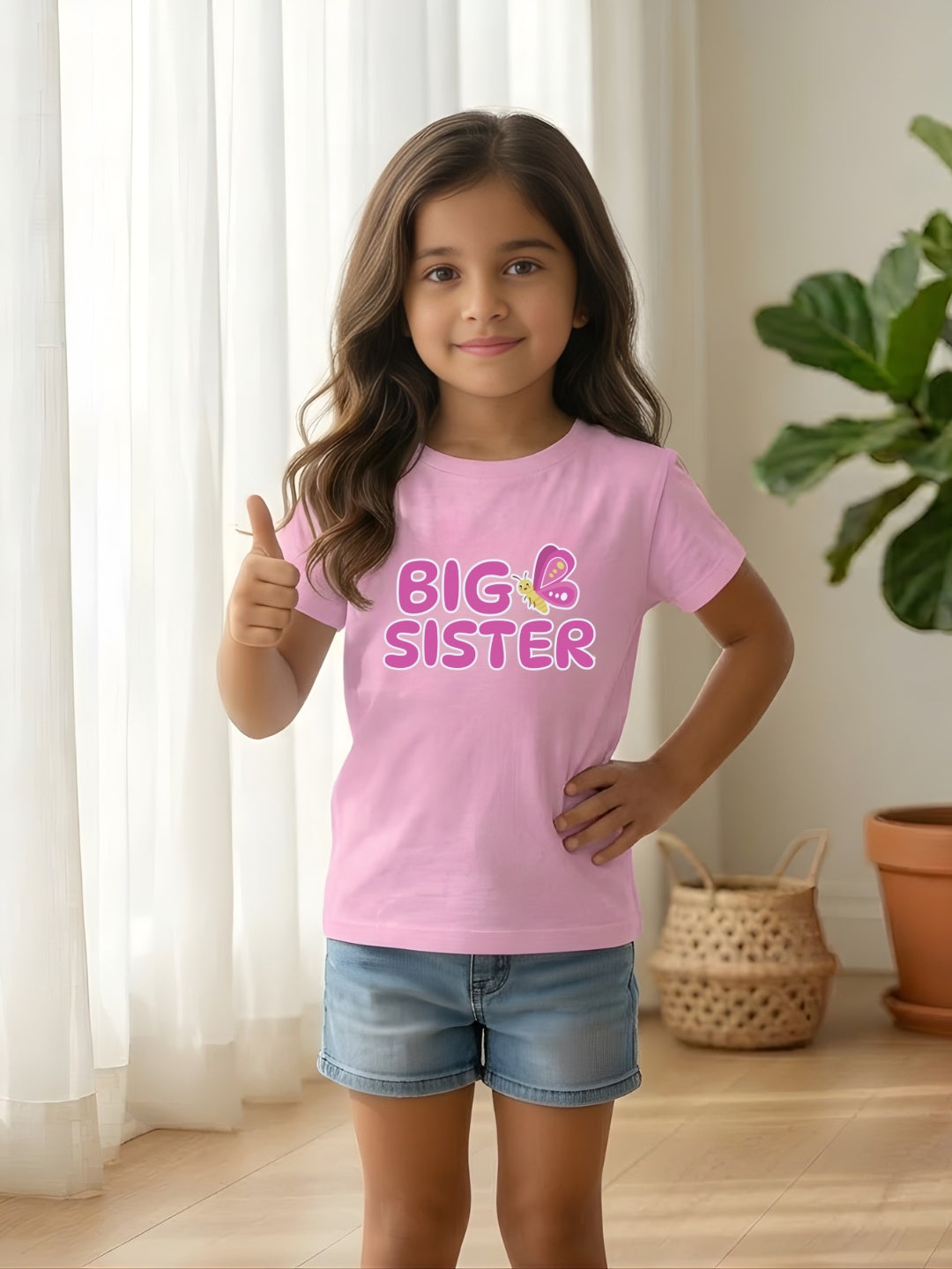 Big Sister Butterfly Kids Cotton T-shirt