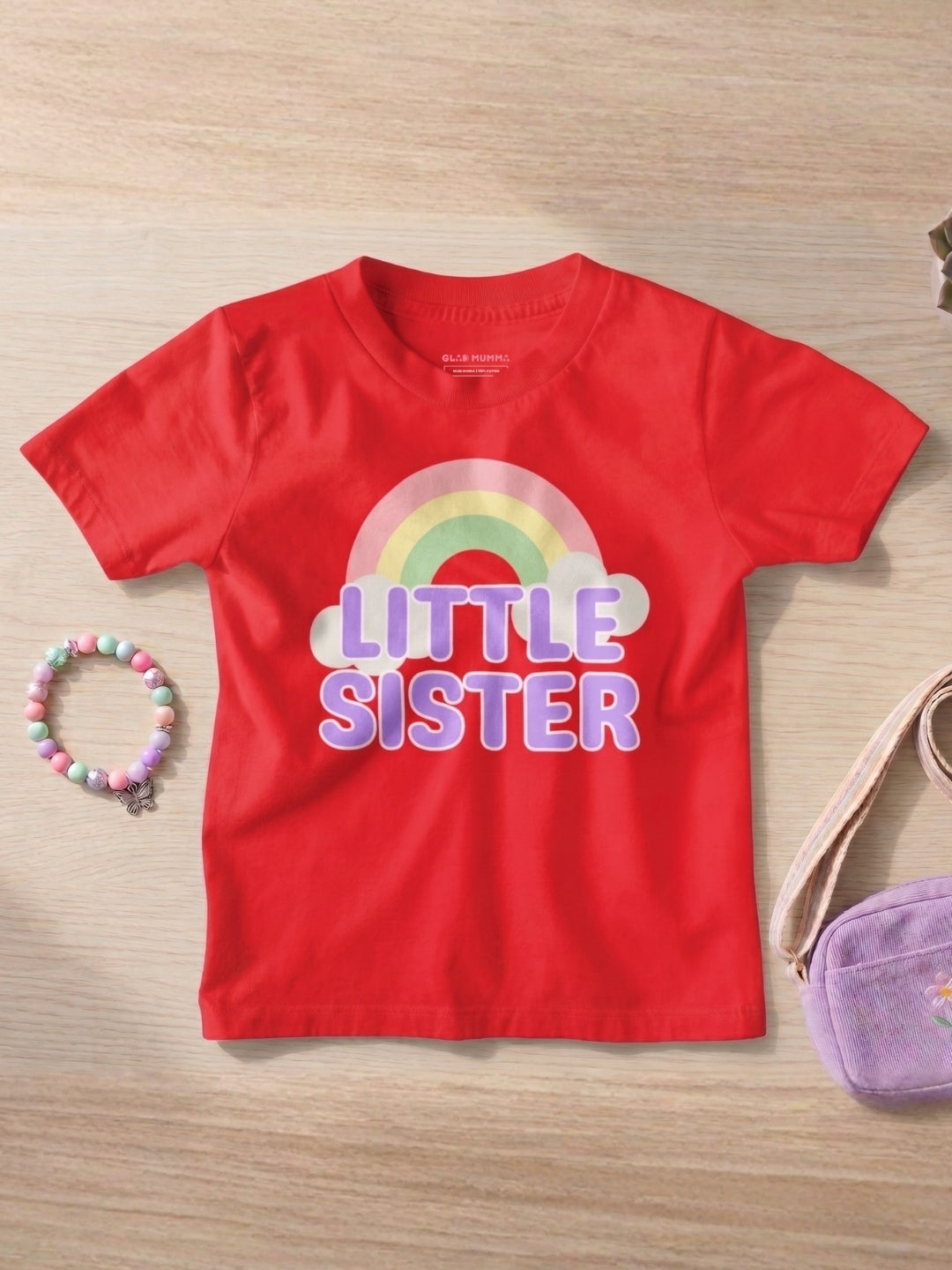 Little Sister Rainbow T-Shirt for Kids