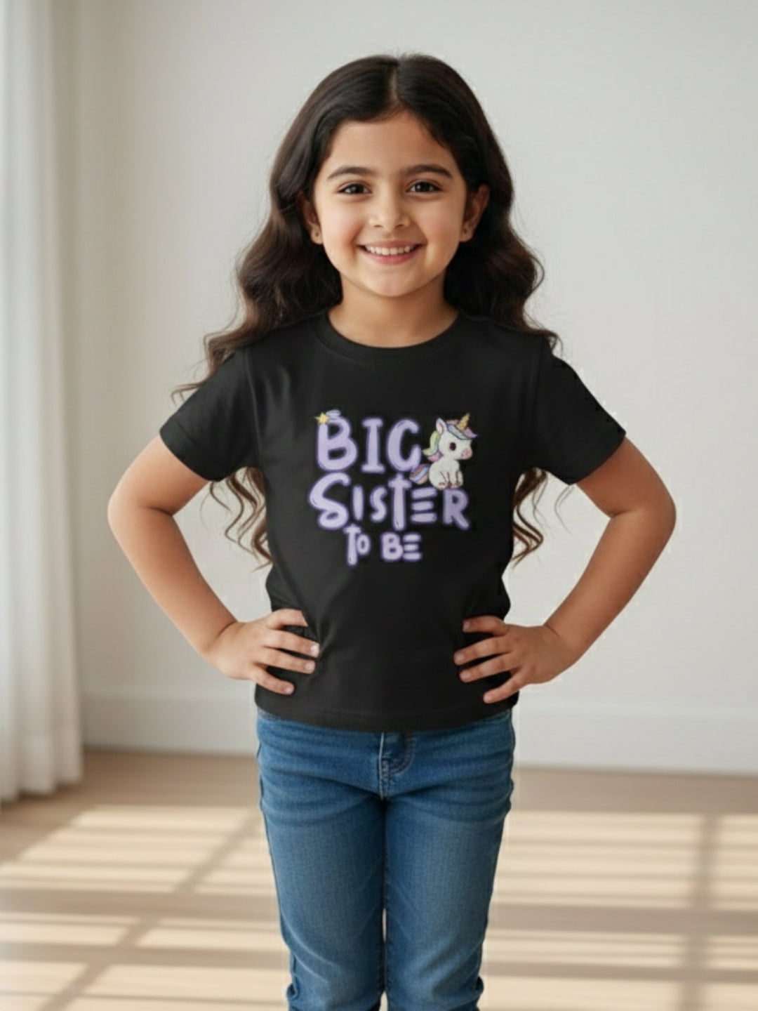Big Sister To Be Unicorn Kids Cotton T-shirt 🦄