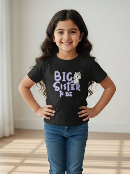 Big Sister To Be Unicorn Kids Cotton T-shirt 🦄